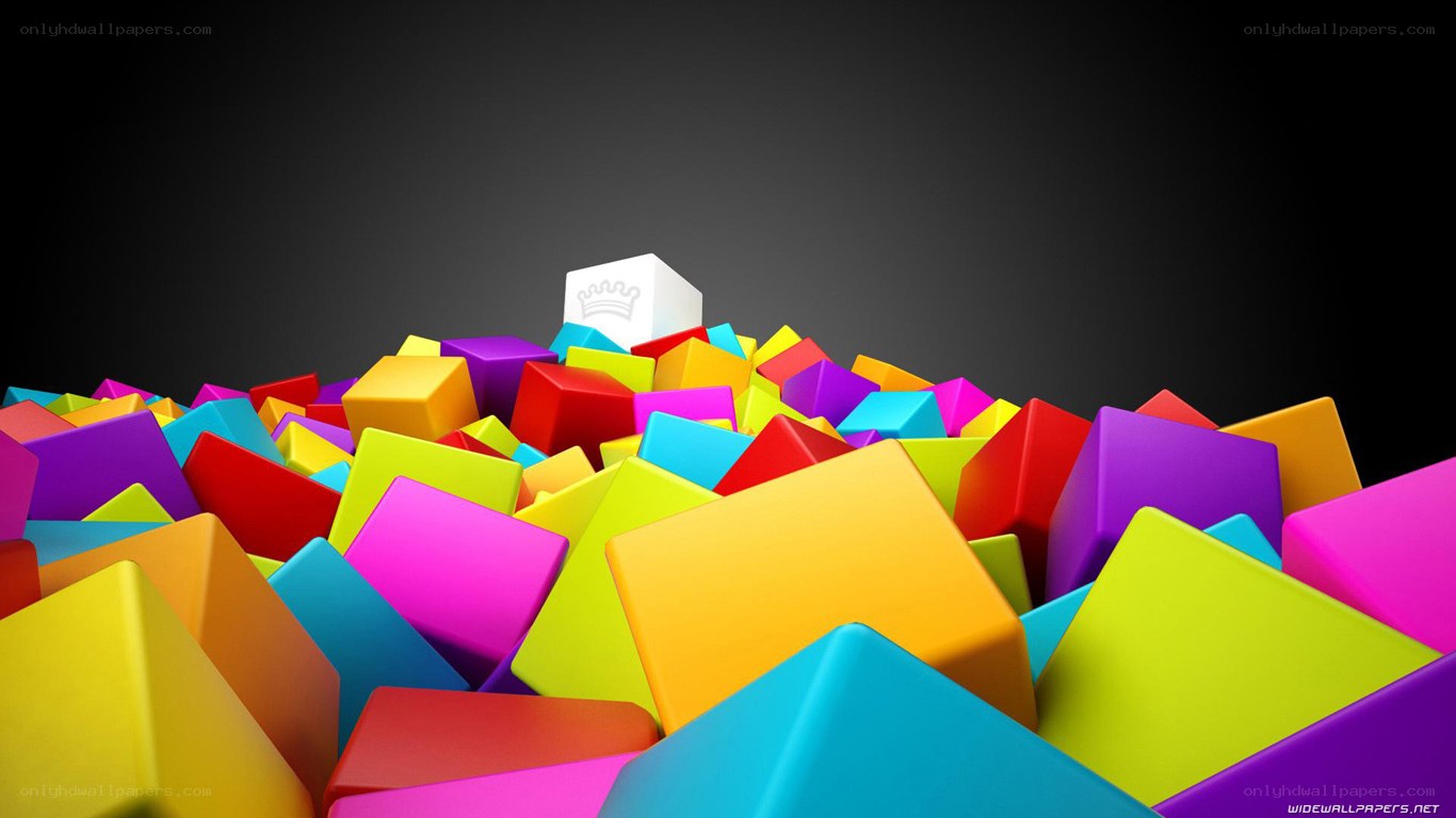 Colorful cubes with crown