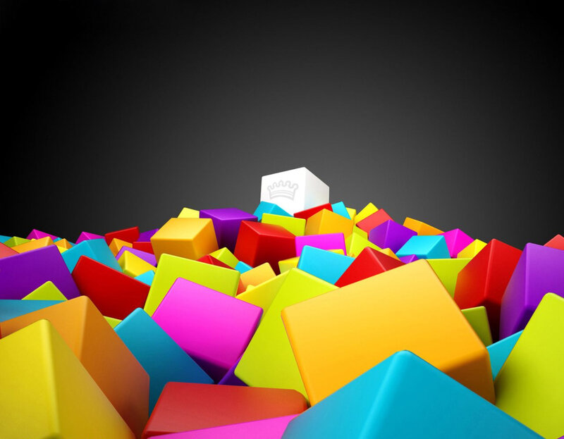 Colorful Cubes with Crown — Yellow