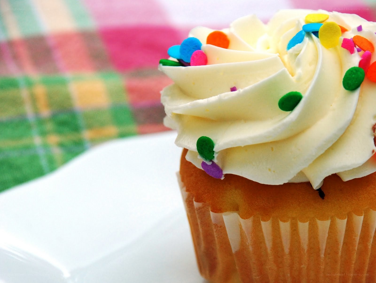 colorful cupcake with sprinkles
