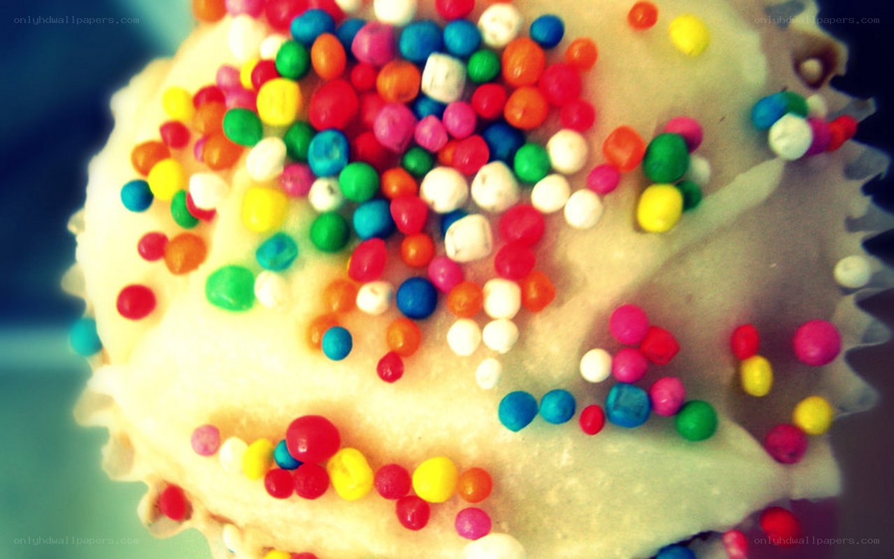 colorful cupcake with sprinkles