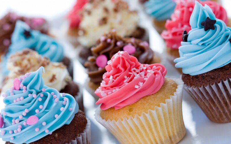 Colorful Cupcakes — Blue, Festive