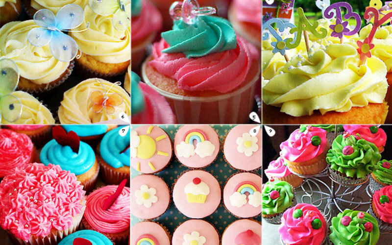 Colorful Cupcakes Collage