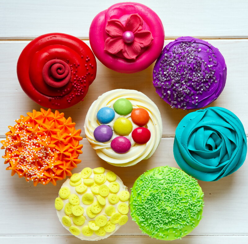 Colorful Cupcakes — Red