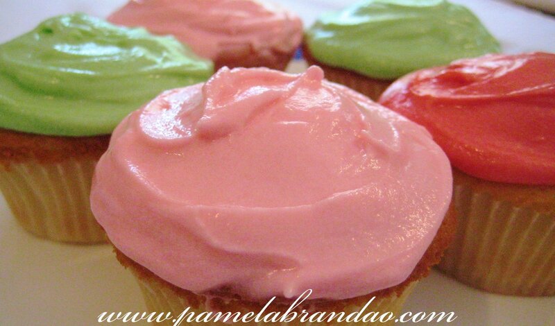 Colorful cupcakes with frosting