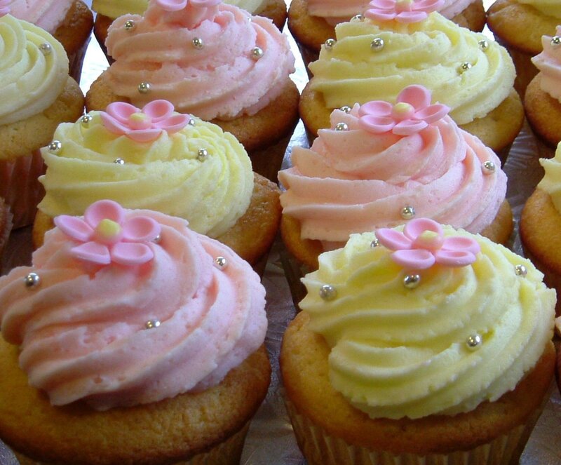 Colorful cupcakes with frosting