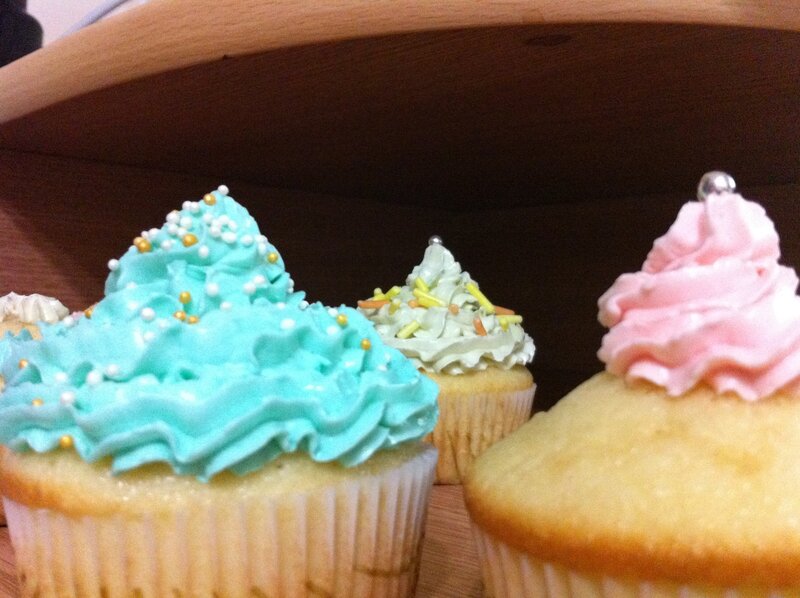 colorful cupcakes with frosting