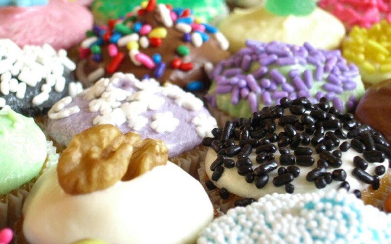 Colorful cupcakes with sprinkles