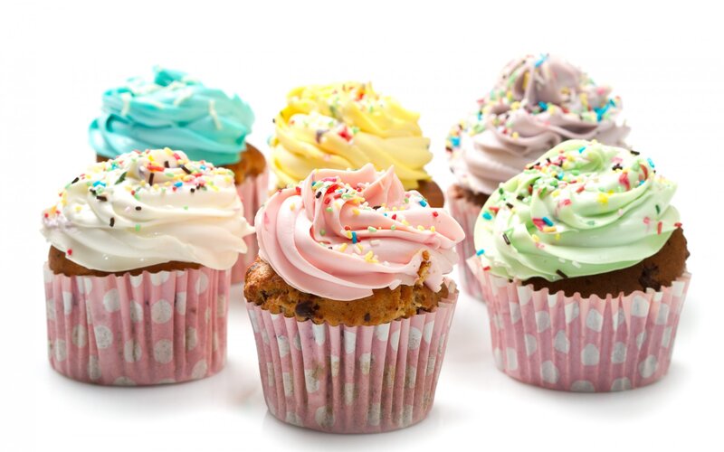 Colorful cupcakes with sprinkles