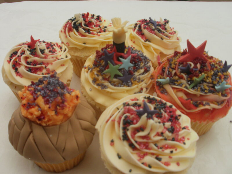 colorful cupcakes with sprinkles