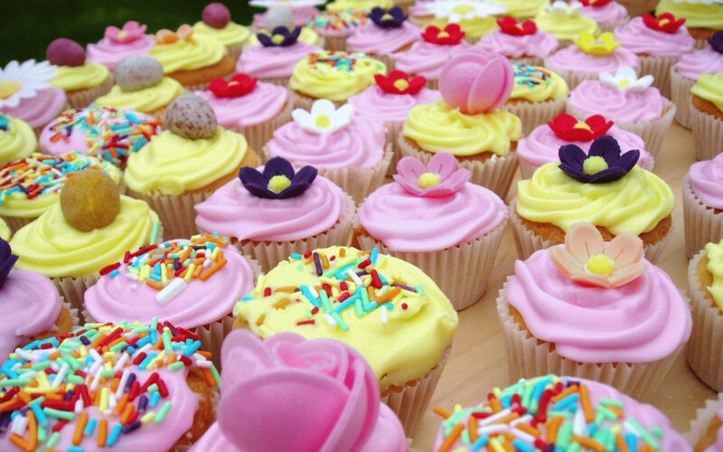 Colorful cupcakes with sprinkles