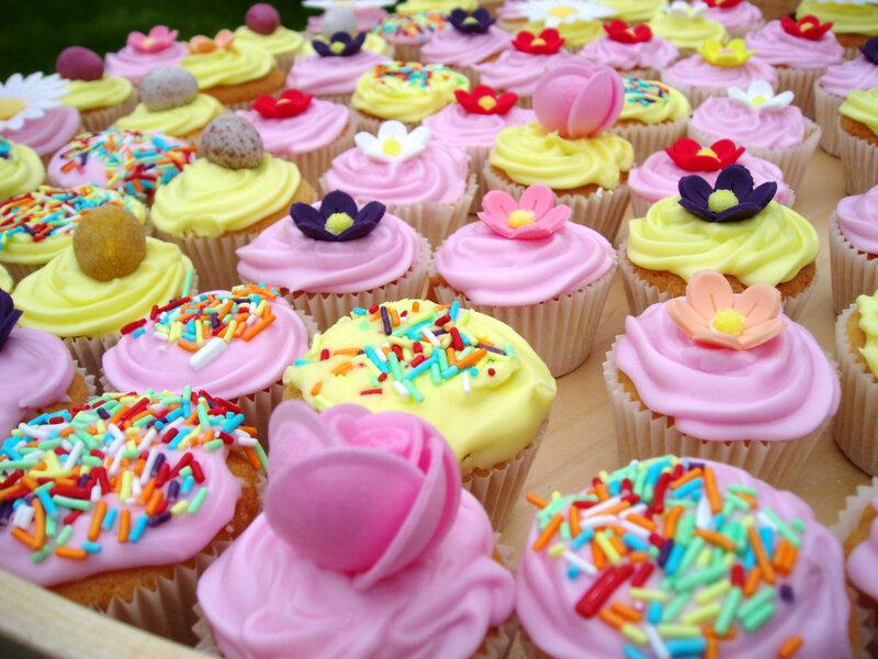 Colorful cupcakes with sprinkles