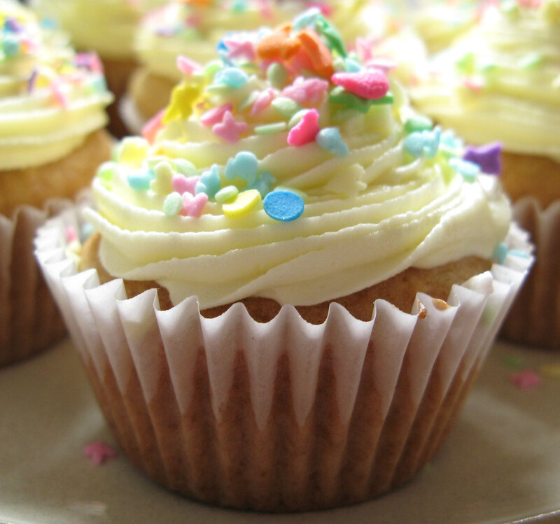 Colorful cupcakes with sprinkles