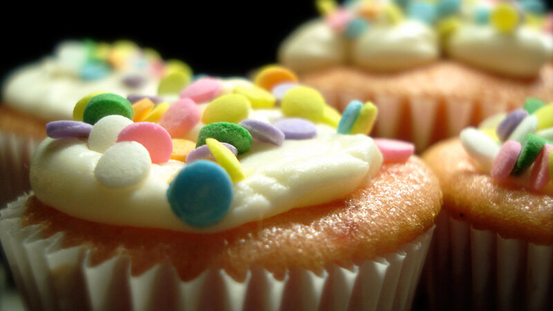 Colorful cupcakes with sprinkles