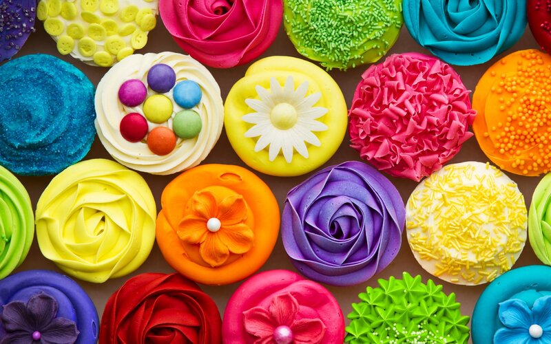 Colorful Cupcakes — Yellow, Vibrant