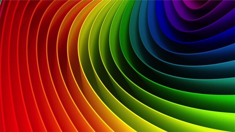 Colorful Curved Bands — Red, Dynamic