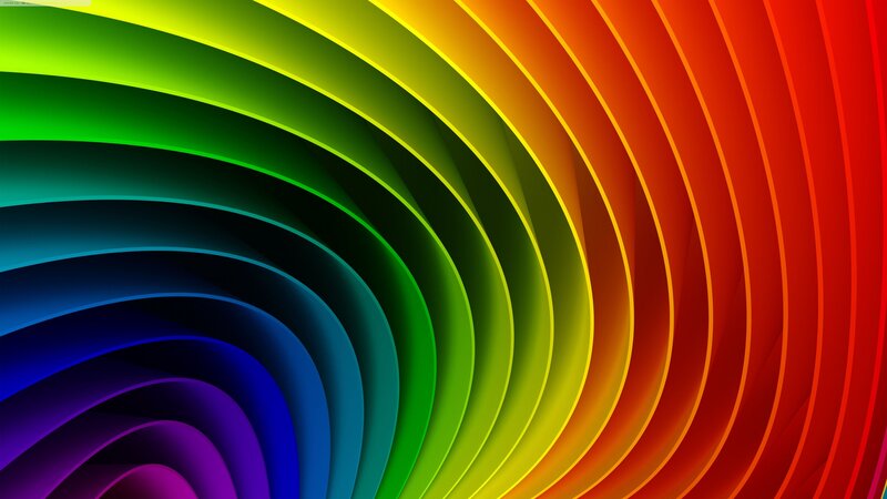 Colorful Curved Bands — Red, Vibrant, Abstract, Curves