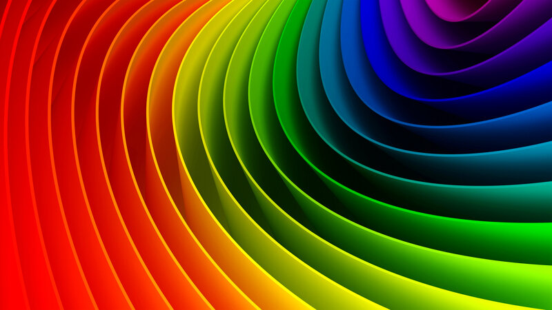 Colorful Curved Bands — Red, Vibrant, Abstract