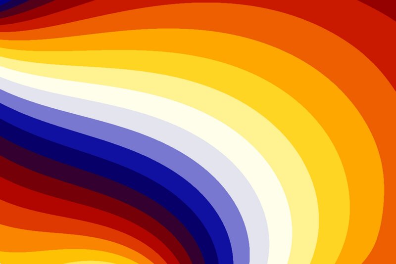 Colorful Curved Bands — Yellow, Dynamic, Abstract