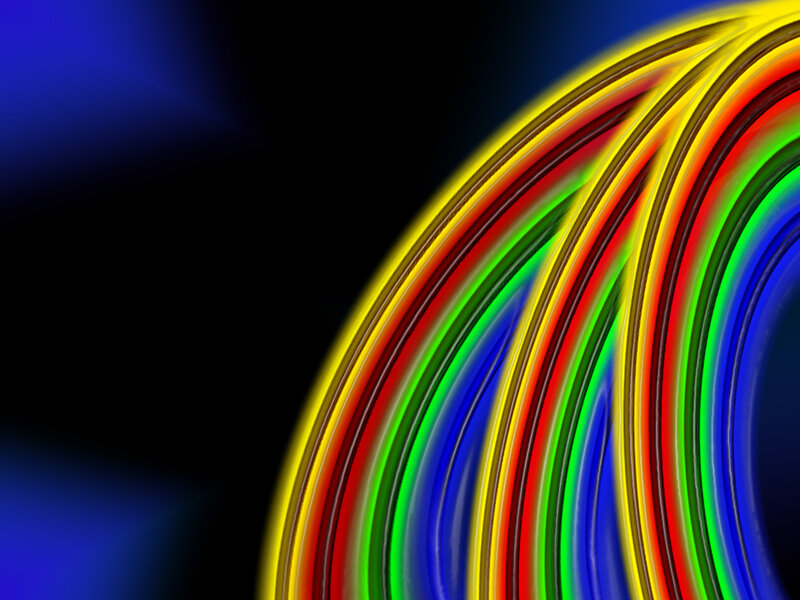 Colorful Curved Lines — Yellow, Dynamic