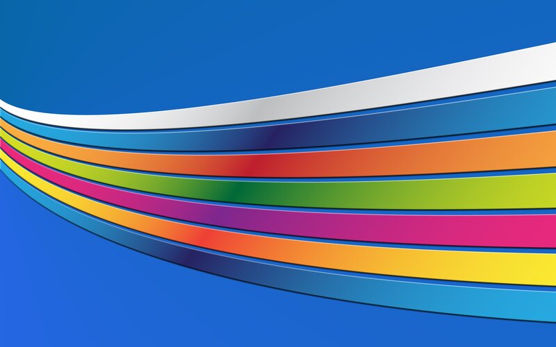 Colorful Curved Stripes — Blue
