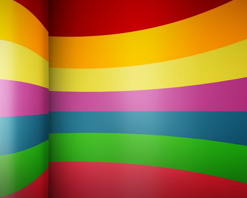 Colorful Curved Stripes — Red