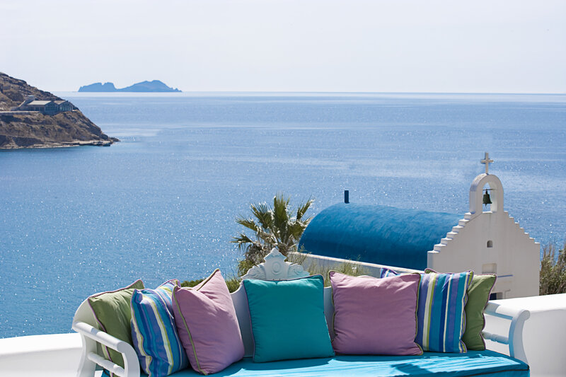 Colorful Cushions on Bench