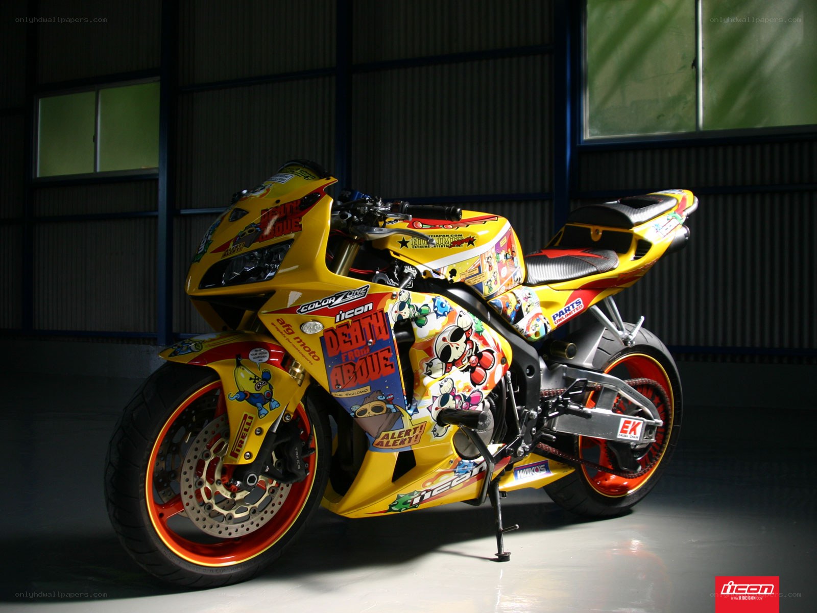 colorful custom motorcycle