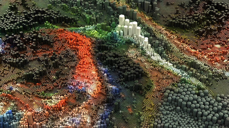 Colorful Cylinder Landscape