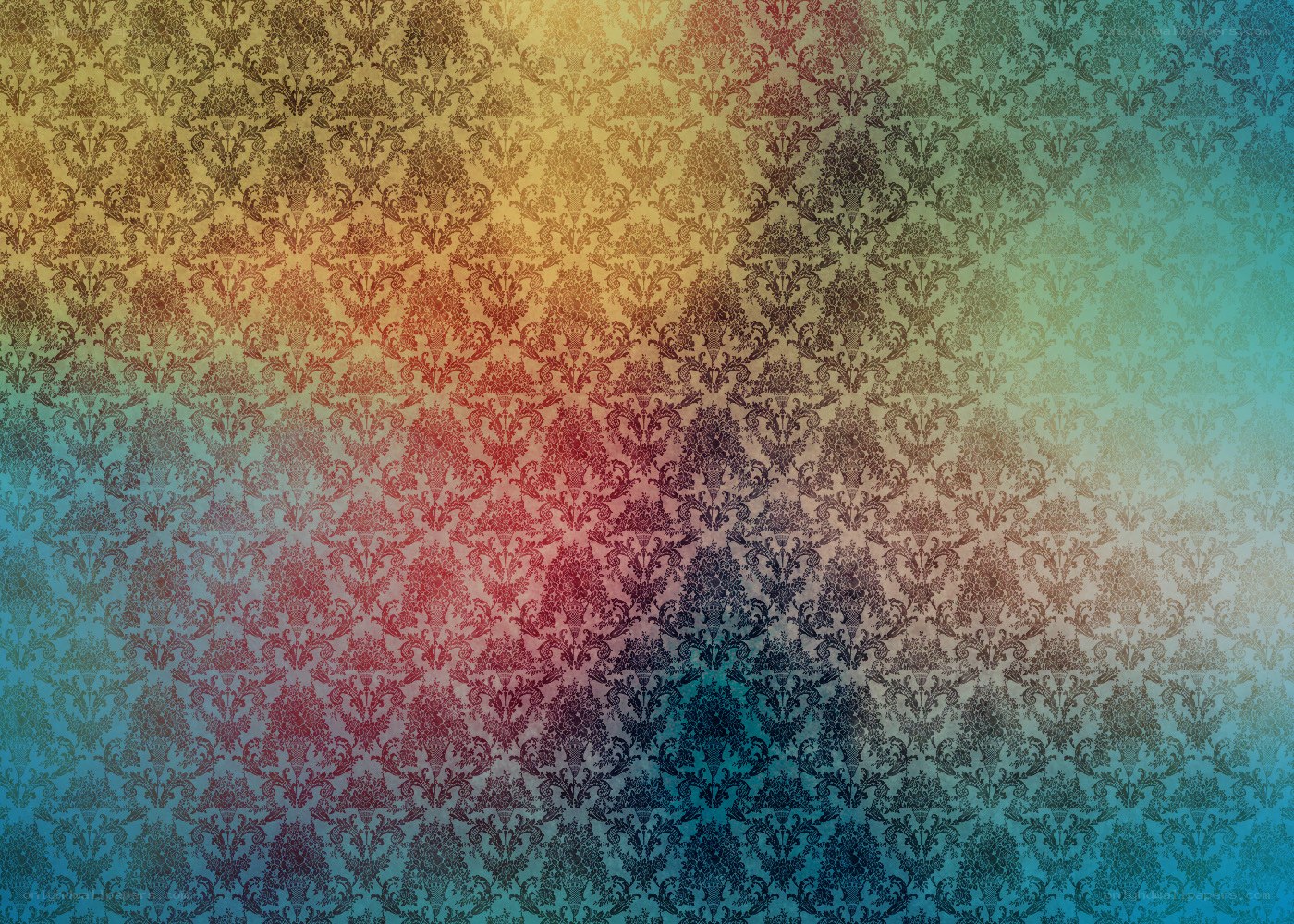 colorful damask pattern