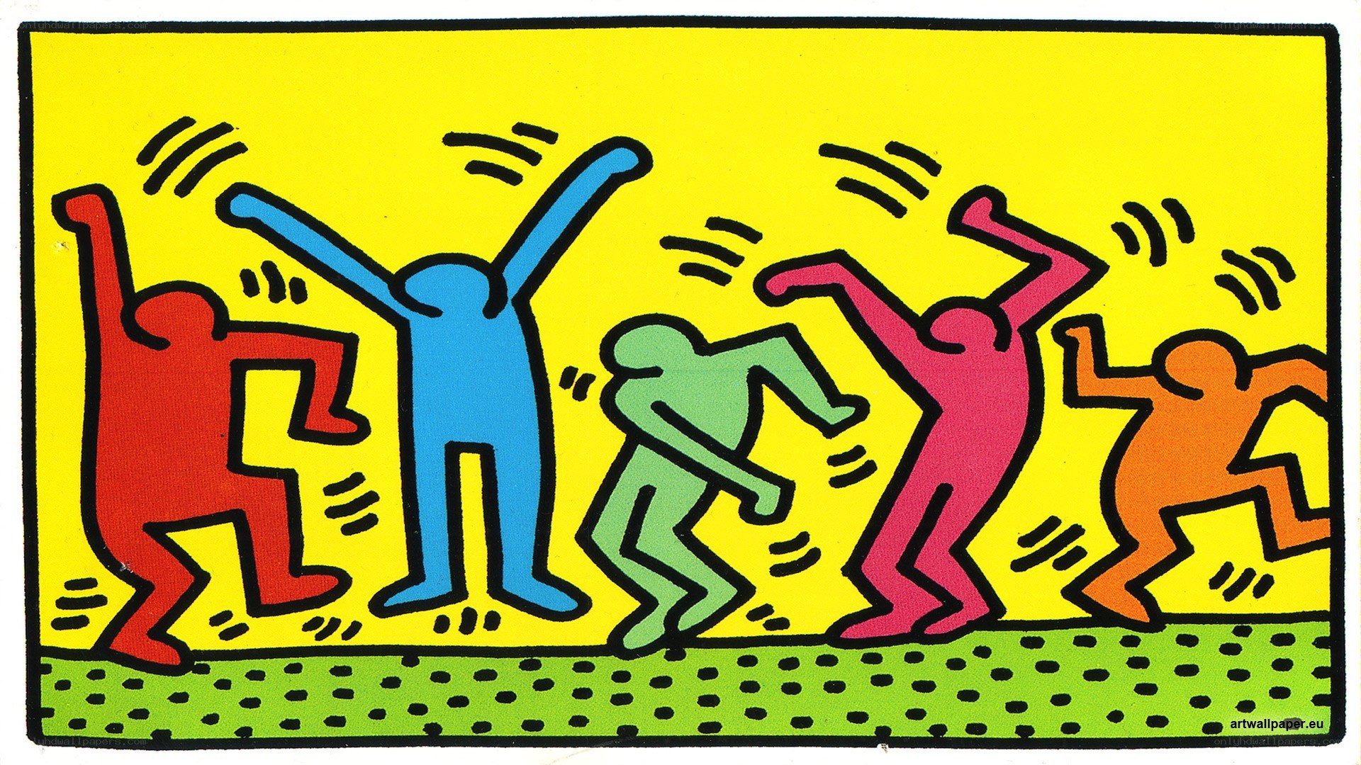 Colorful dancing figures