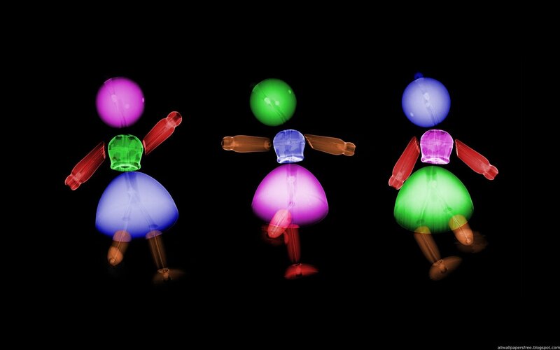 Colorful dancing figures