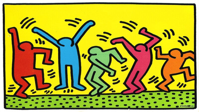 Colorful Dancing Figures — Yellow