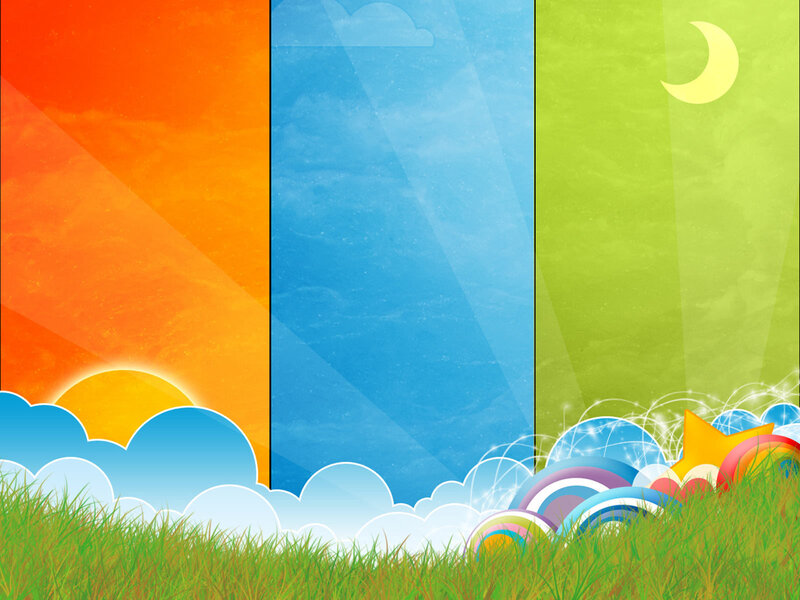 colorful day and night scene
