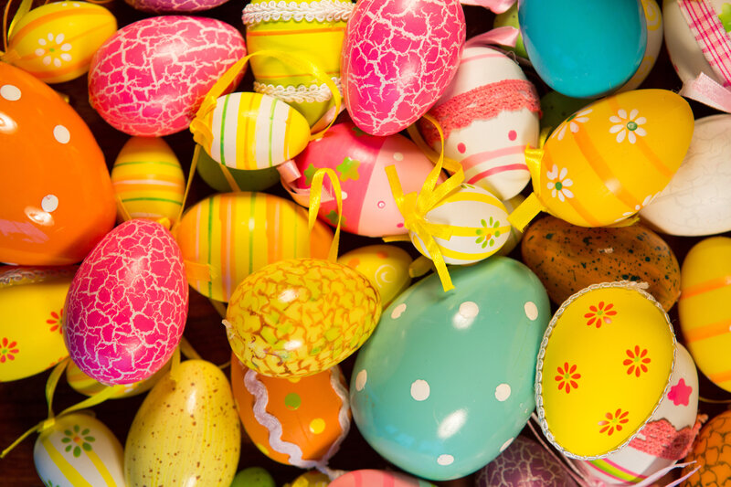 Colorful Decorated Easter Eggs — Yellow, Festive, Photograph