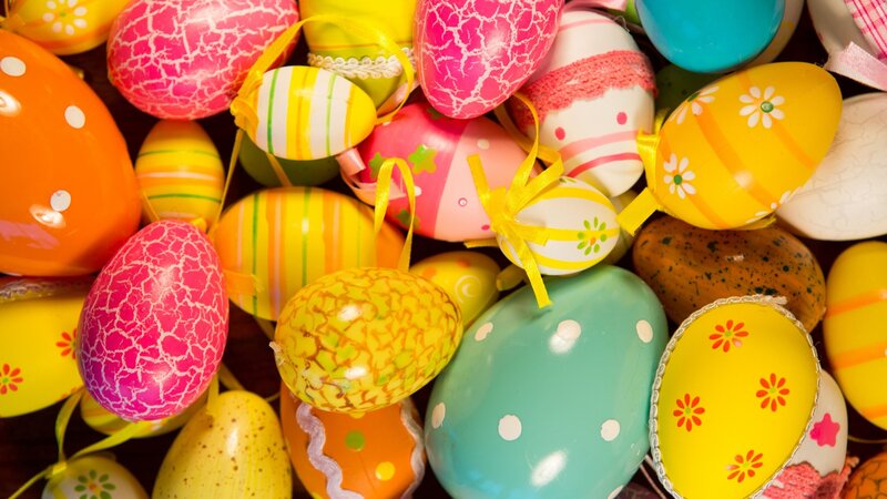Colorful Decorated Easter Eggs — Yellow, Festive