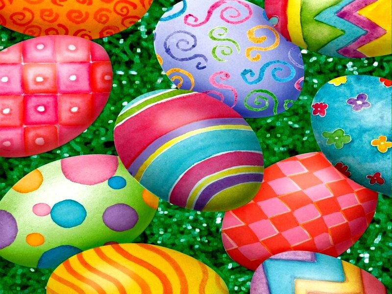 Colorful Decorated Eggs — Green