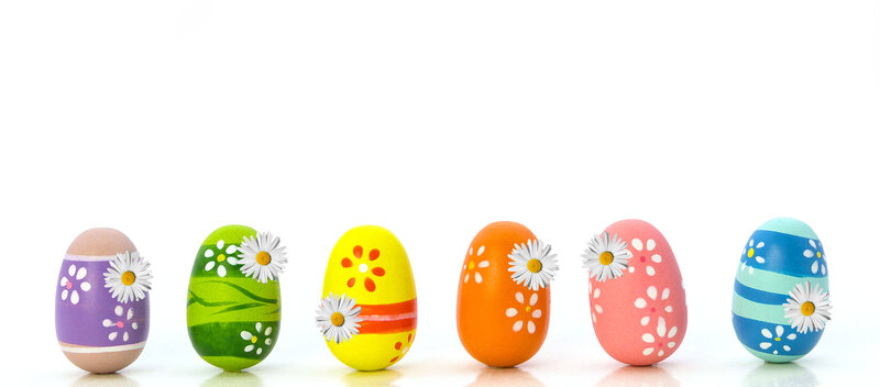 Colorful Decorated Eggs — Purple, Festive