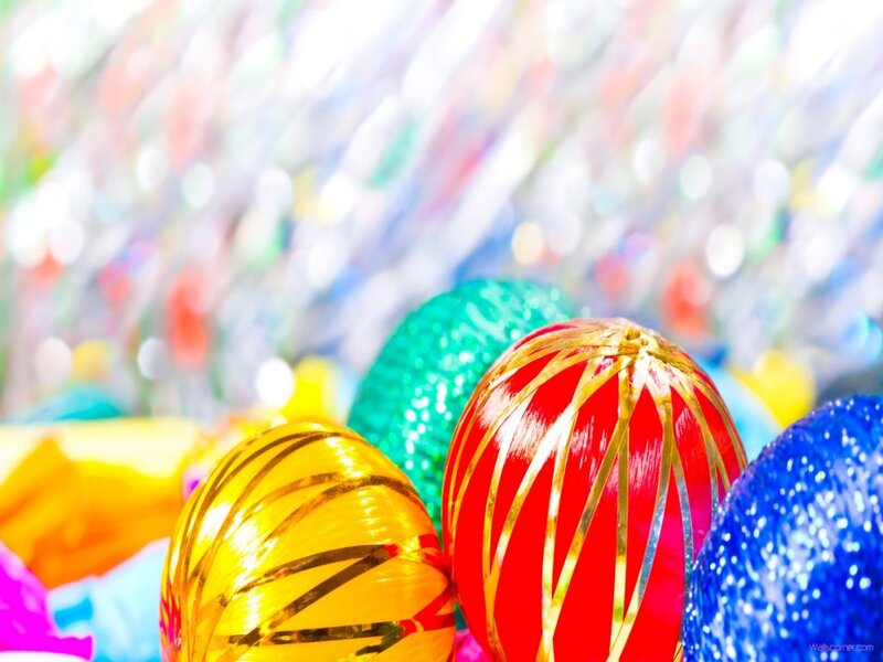 Colorful Decorated Eggs — Red