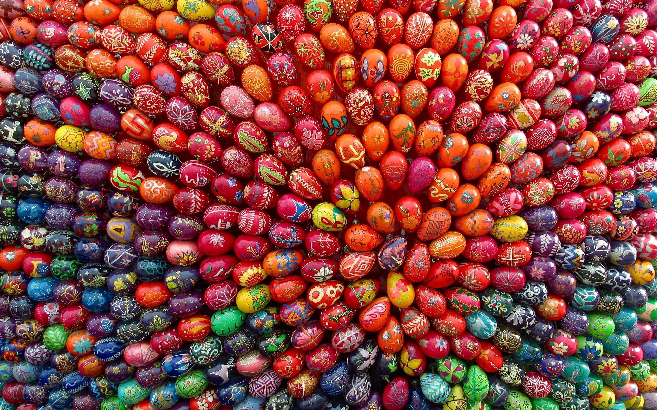 Colorful decorated eggs