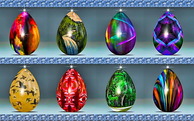 Colorful decorative eggs