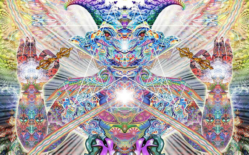 Colorful Deity Figure — Blue