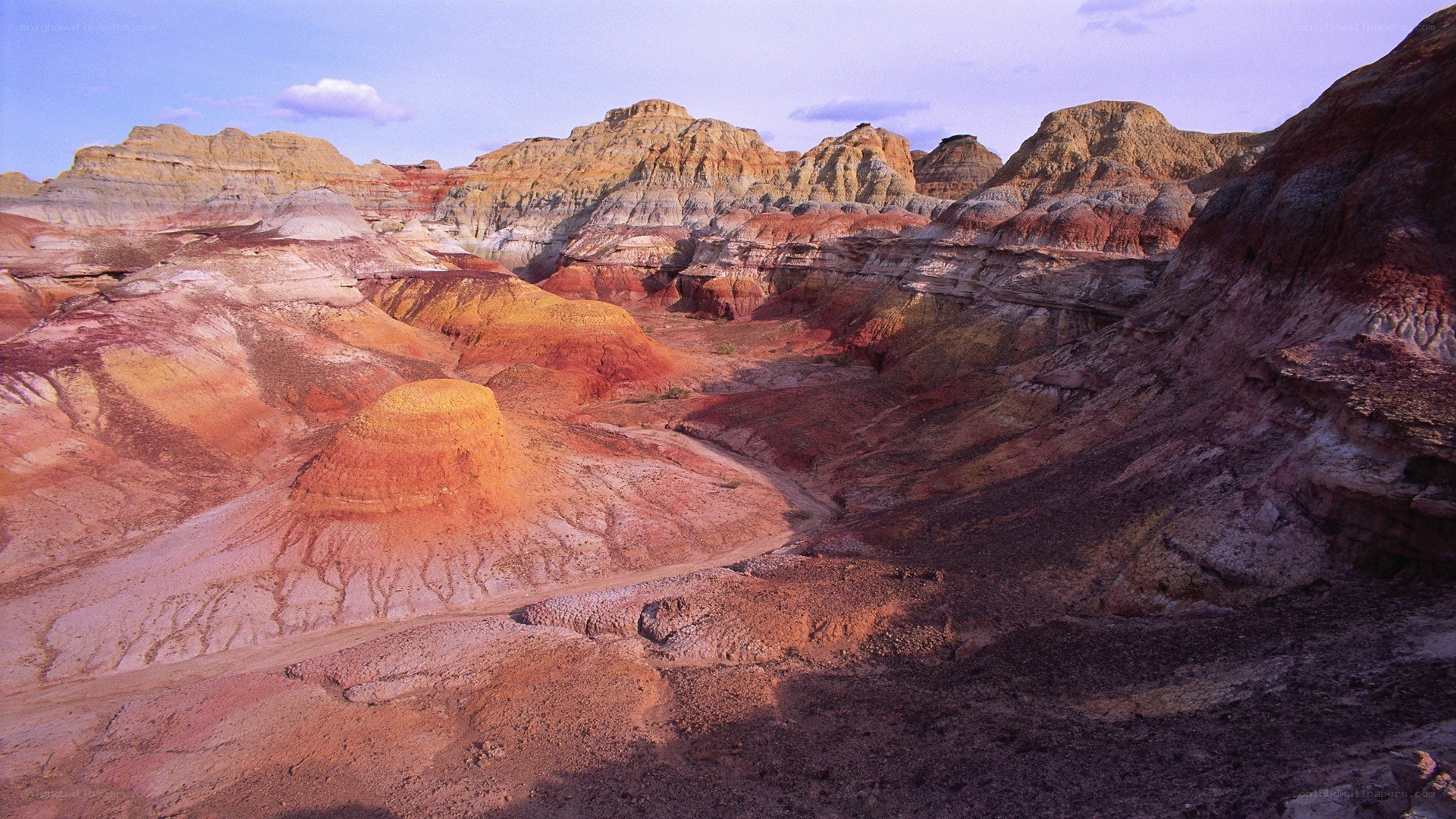 colorful desert rock formations