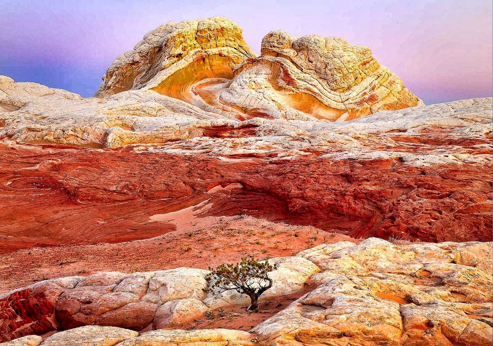 Colorful desert rock formations