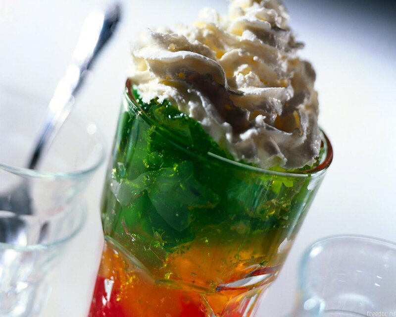 Colorful dessert in a glass