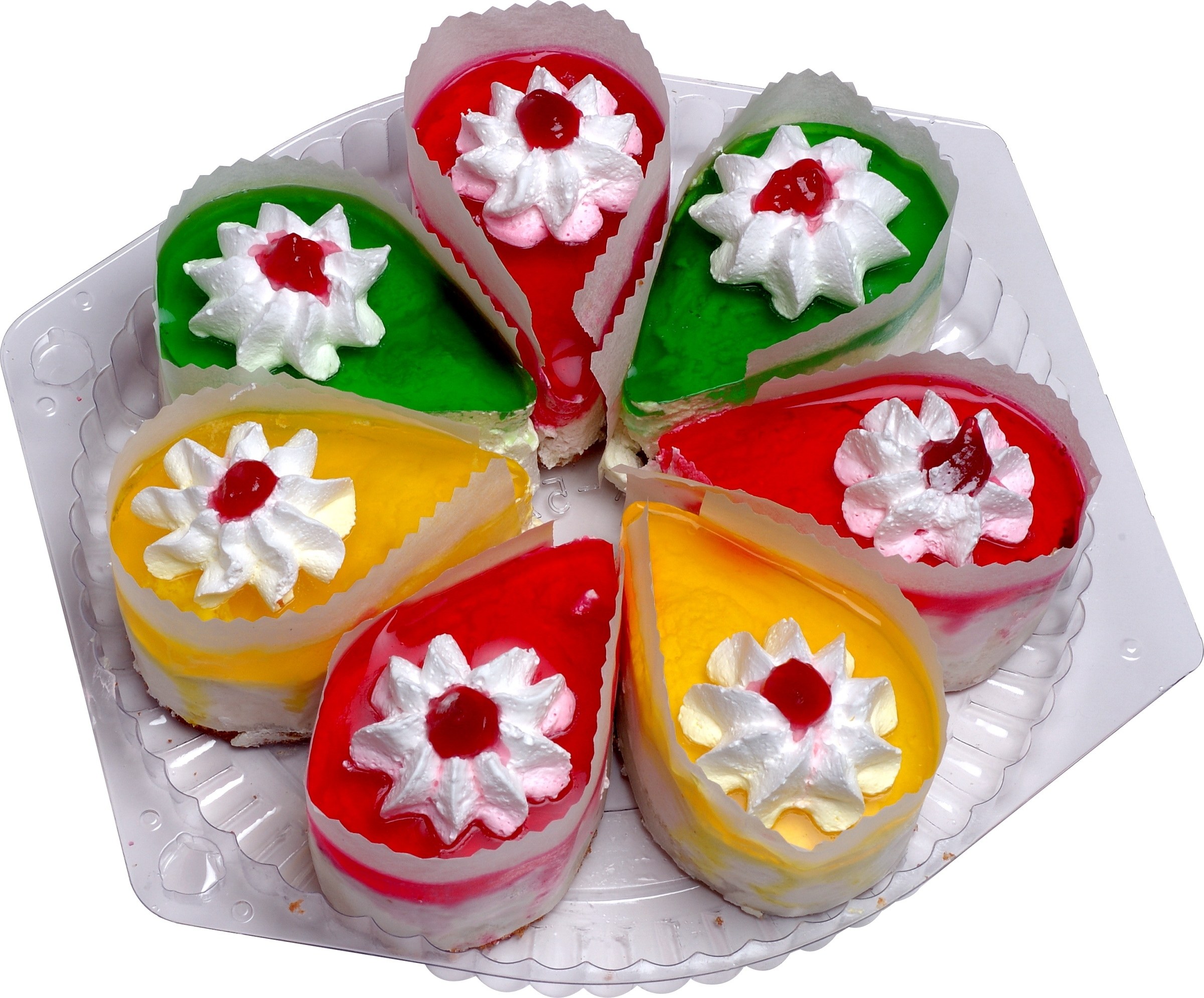 Colorful dessert slices