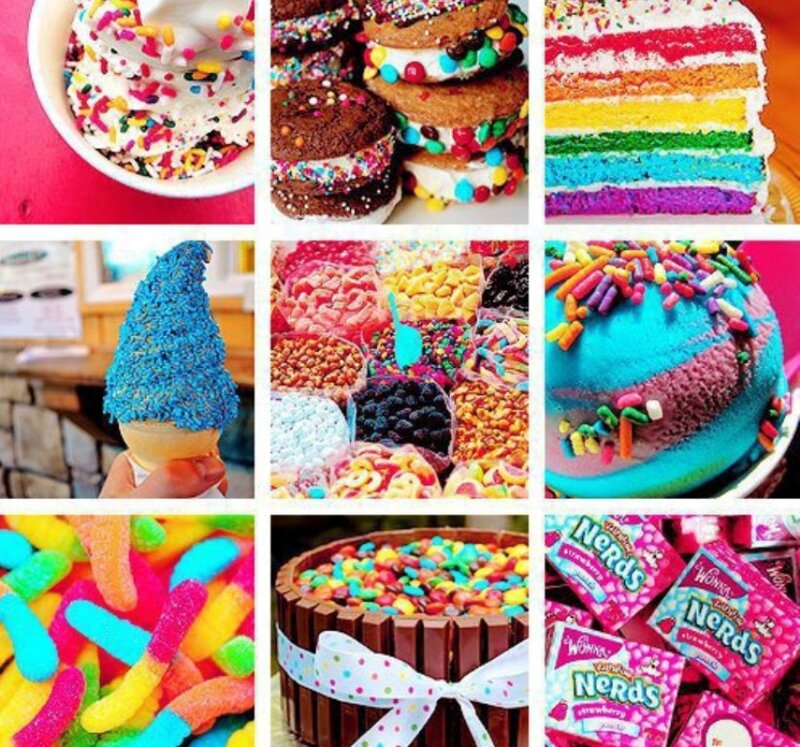 Colorful Desserts Collage