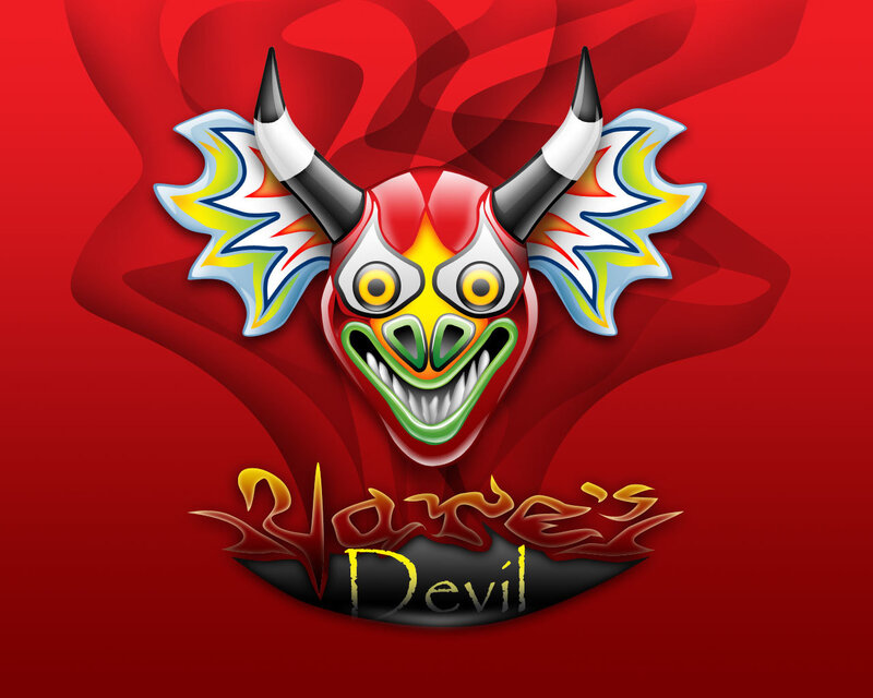colorful devil mask logo