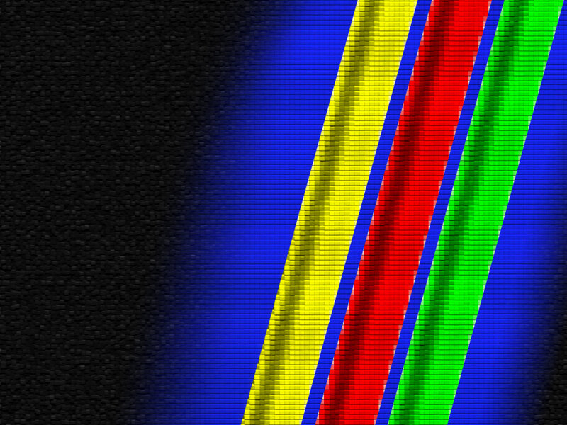 colorful diagonal stripes on black