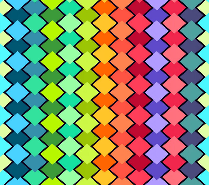 Colorful Diamond Pattern — Blue