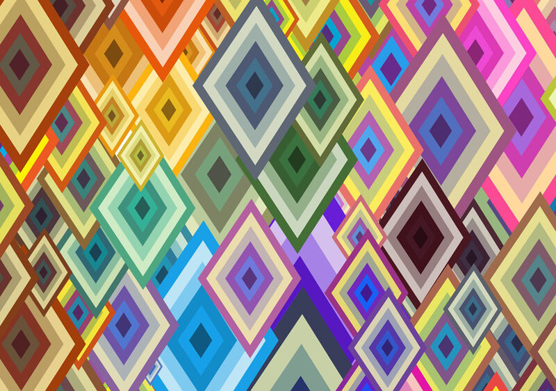 Colorful Diamond Pattern — Yellow